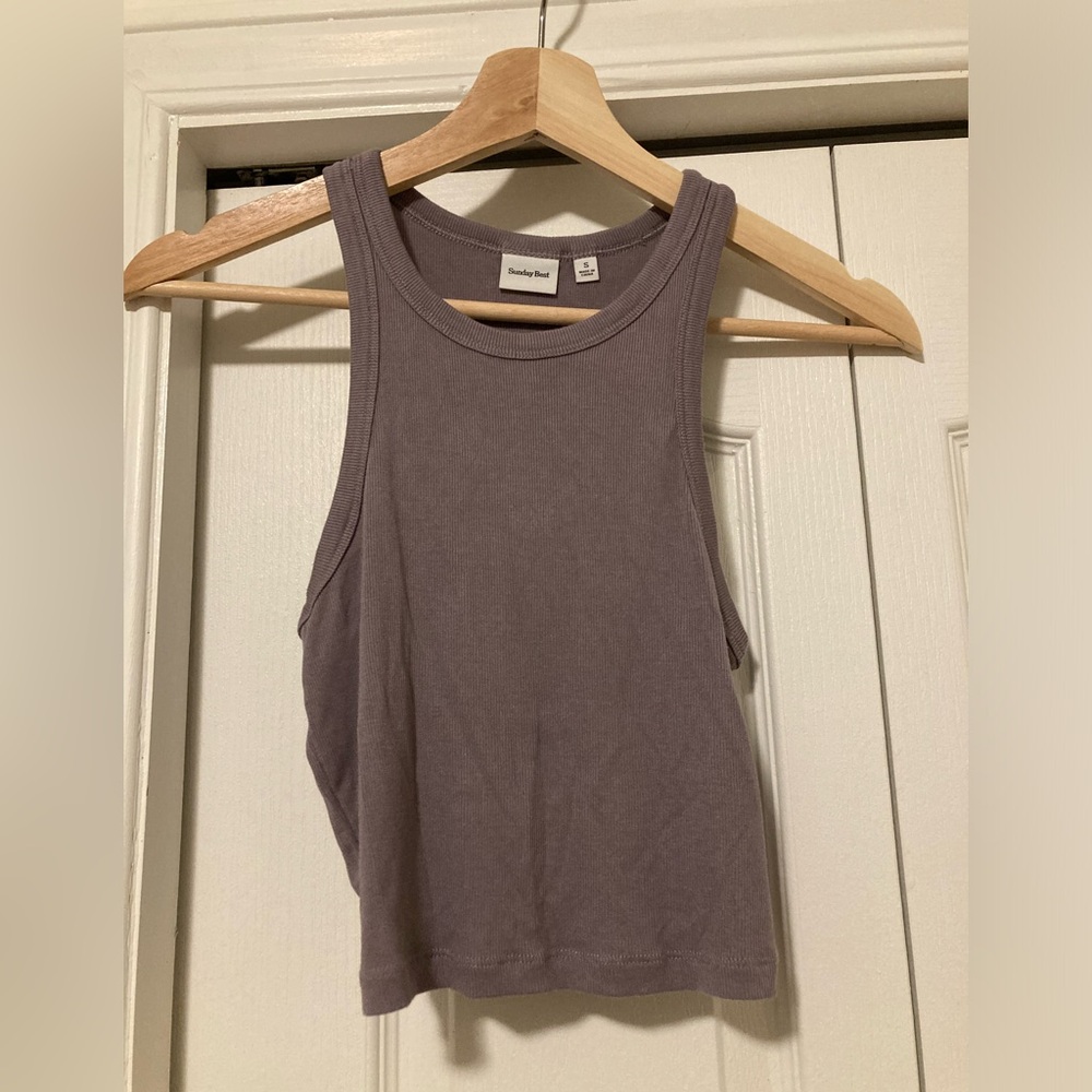 Aritzia “honor” tank, rocky grey, size S
